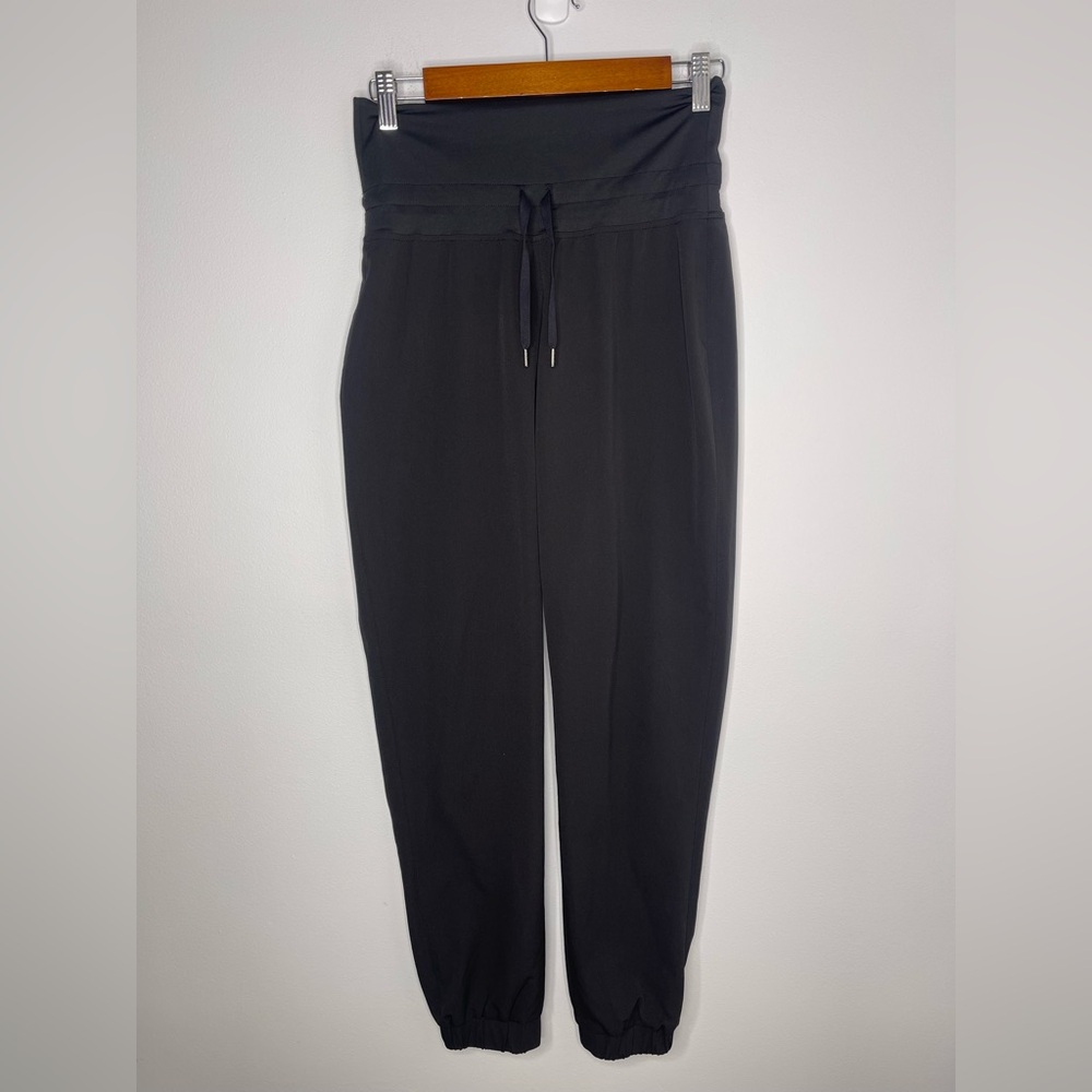 Athleta City Be True Black Jogger Foldover High Waisted Pants Womens SZ 6
